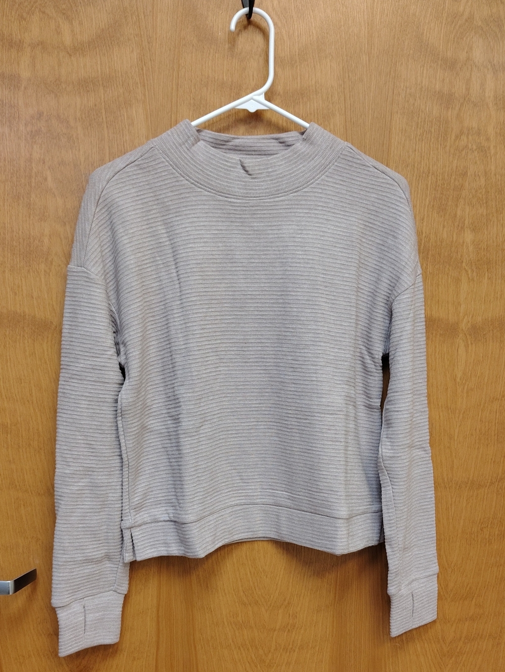 Thrive Societe Knit Ottoman Pullover Ribbed Mockneck Mushroom Heather
